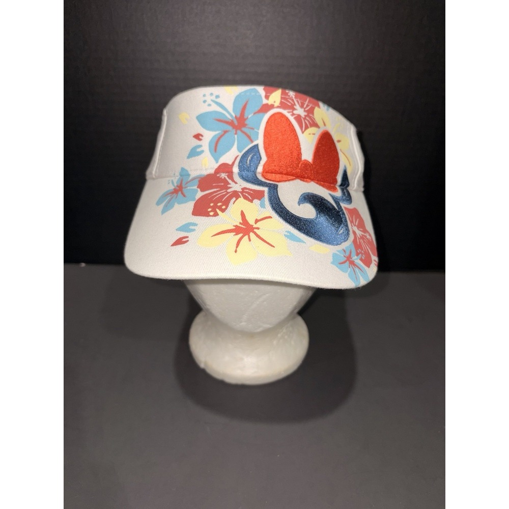 Disney Parks Minnie Mouse Floral Tropical Visor Hat Barely Worn